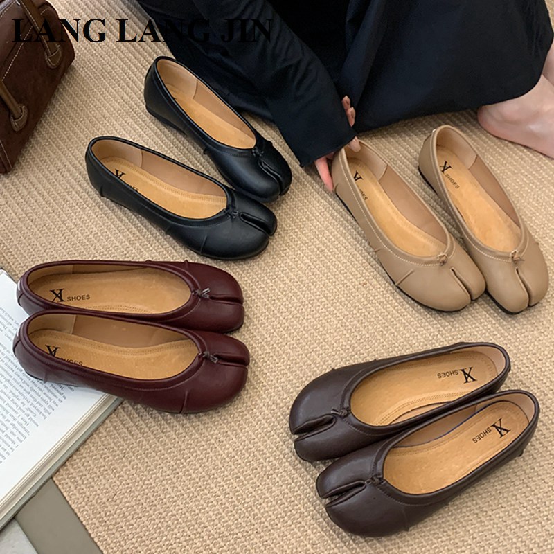 Espadrille Slip On - Primavera split toe mulheres ballet flats