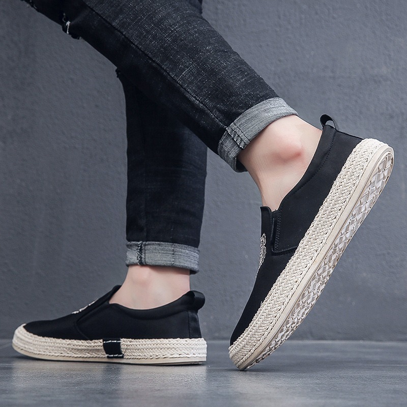 Preto sapatos respiráveis para - Espadrille Slip On avaliação e preço