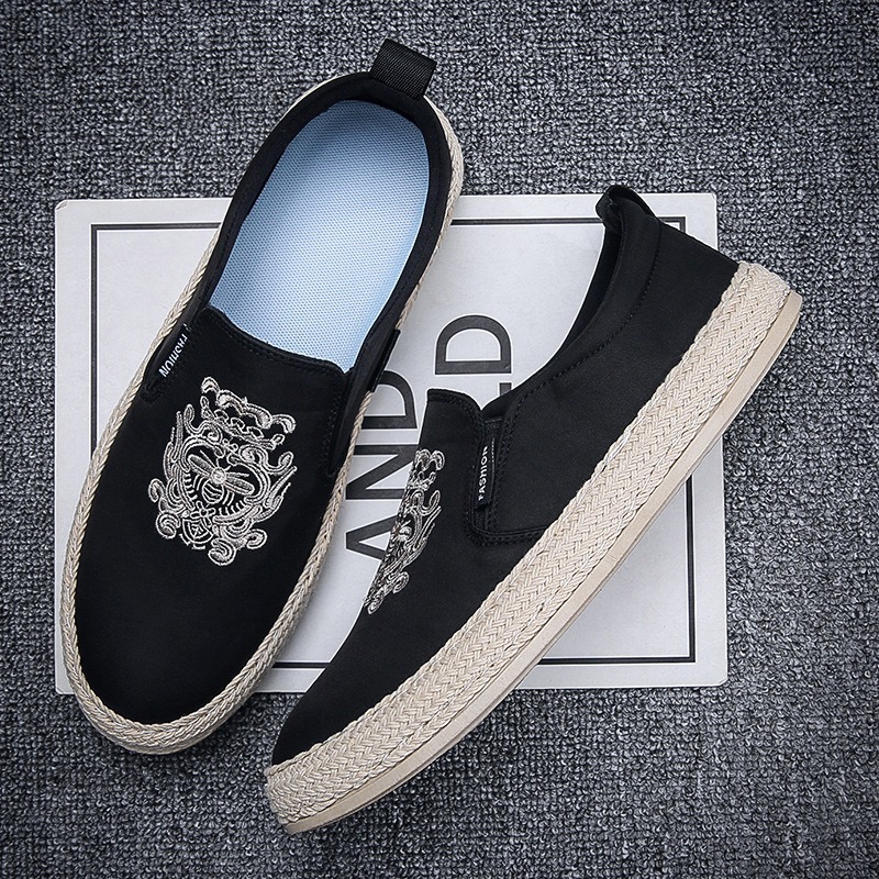 Preto sapatos respiráveis para - Espadrille Slip On avaliação e preço