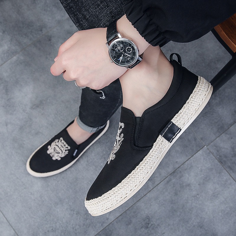 Preto sapatos respiráveis para - Espadrille Slip On avaliação e preço