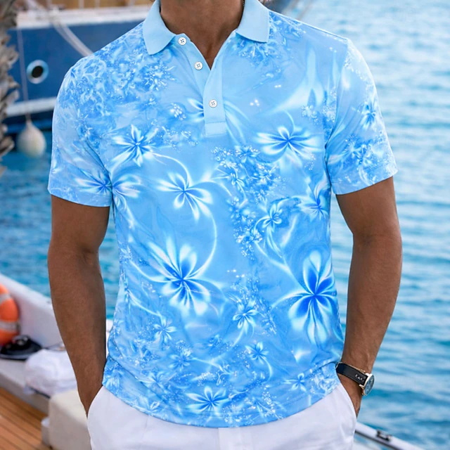 Camisa Polo Masculina Floral V - Resort Shirt Floral avaliação e preço