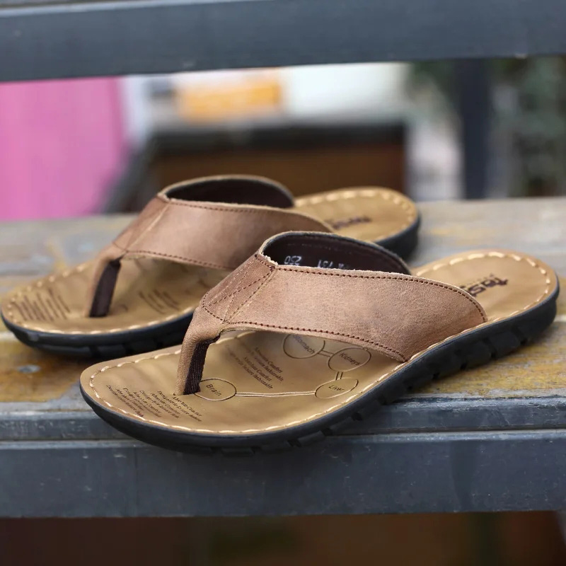Roma retro homem chinelo cor s - Flip Flop Leather Men avaliação e preço