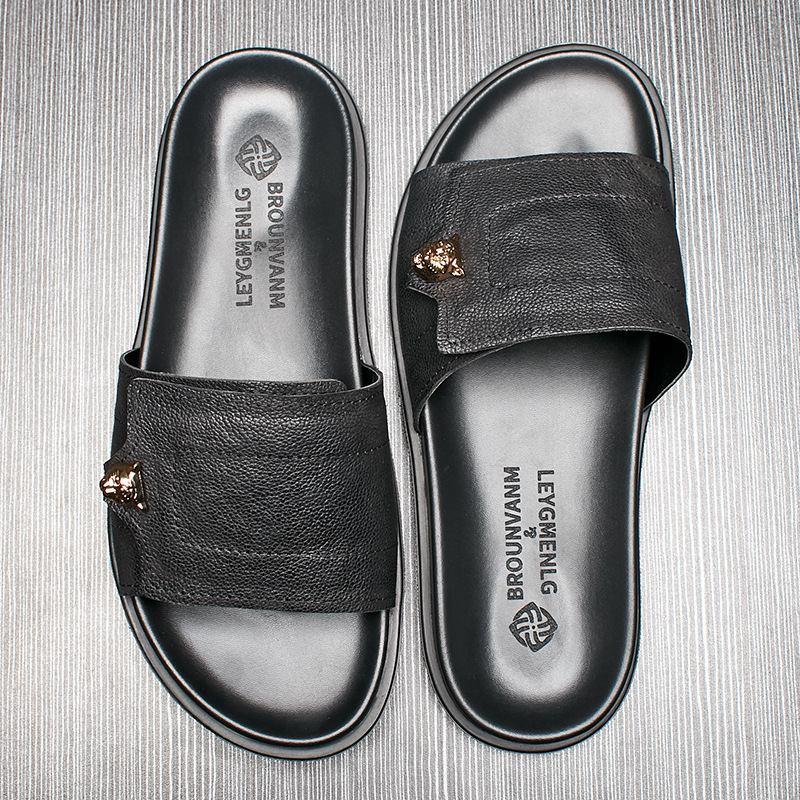 2025 novos chinelos de couro g - Flip Flop Leather Men avaliação e preço