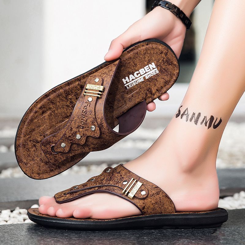 Novas Sandálias Masculinas 202 - Flip Flop Leather Men avaliação e preço